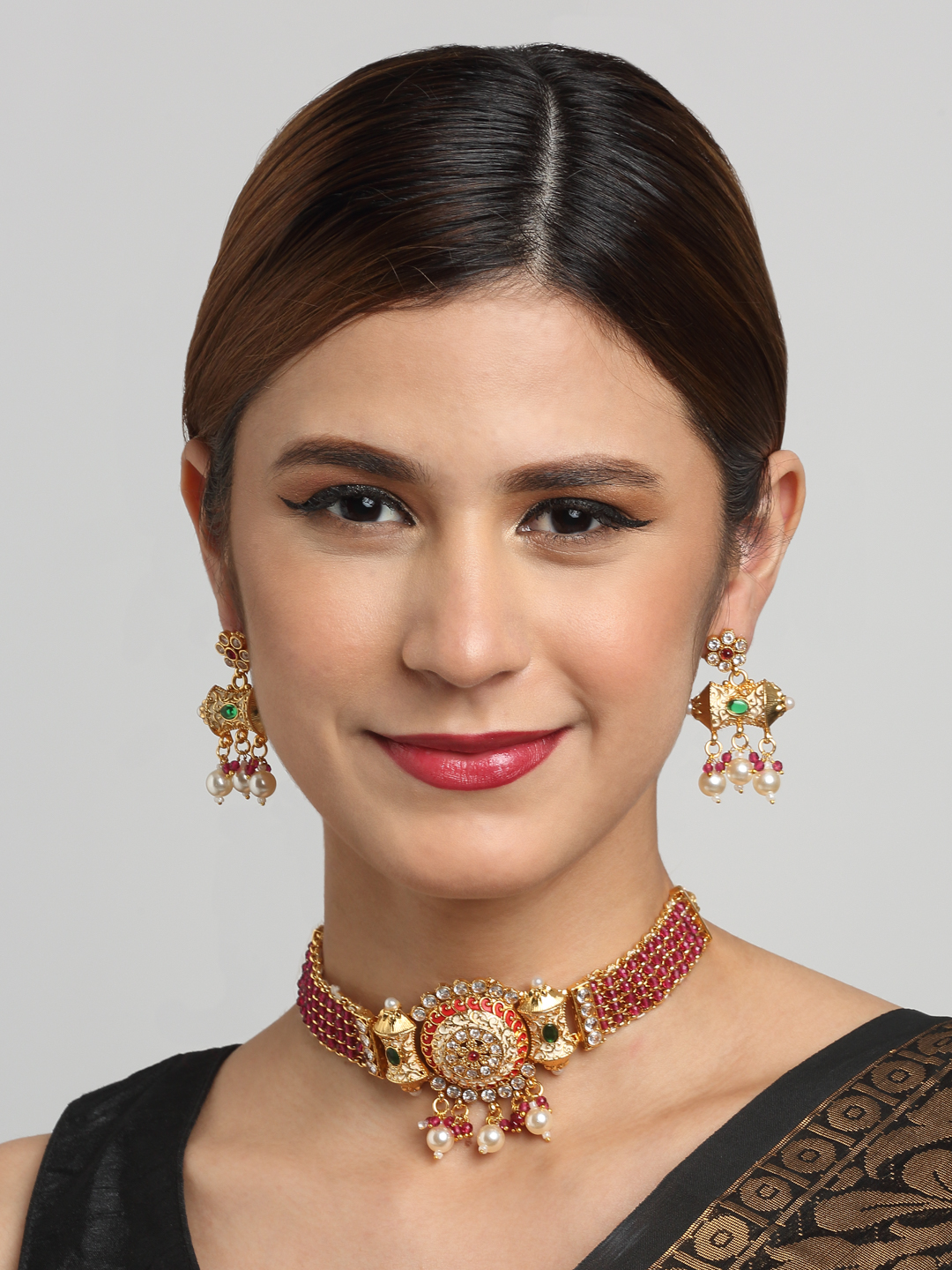 YouBella Jewellery Celebrity Inspired Gold Plated Necklace Jewellery Set for Girls and Women